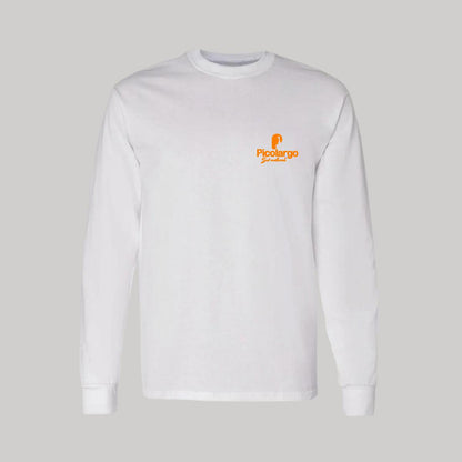 Playera Manga Larga Algodón Blanco Escudo