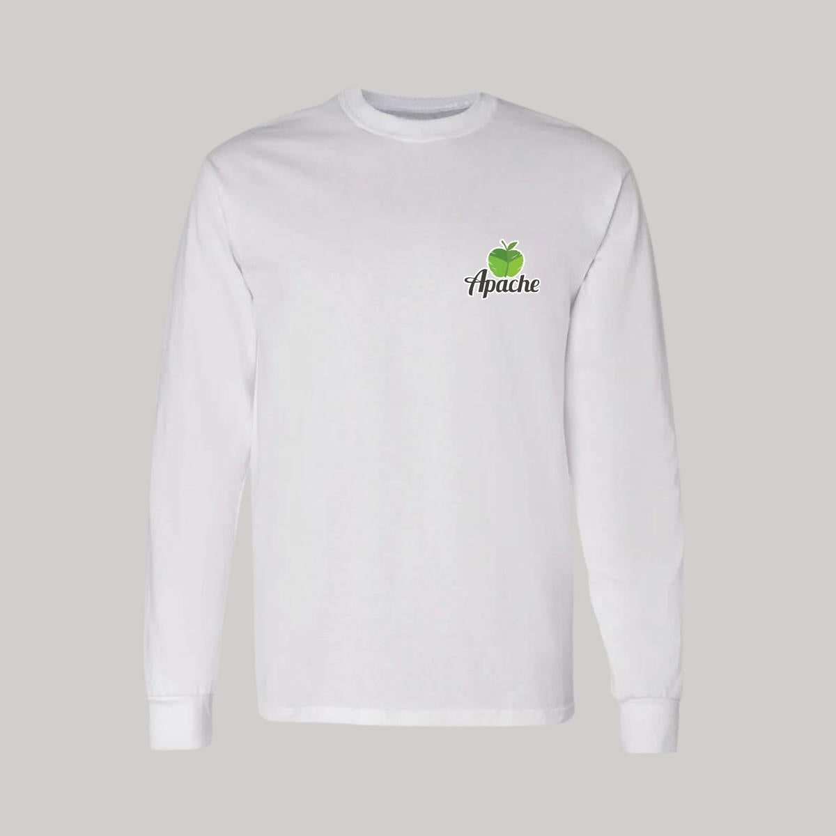 Playera Manga Larga Algodón Blanco Escudo