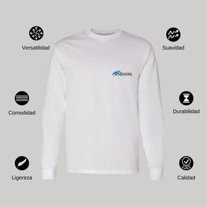 Playera Manga Larga Algodón Blanco Escudo