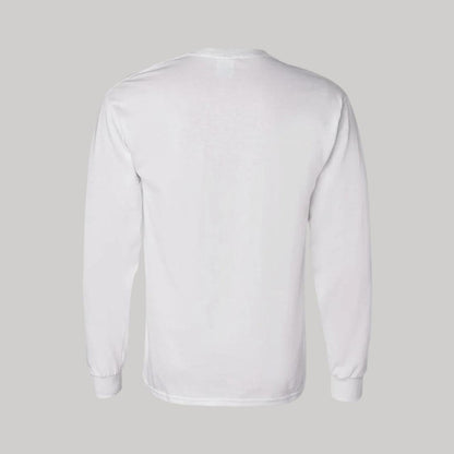 Playera Manga Larga Algodón Blanco Escudo