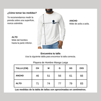Playera Manga Larga Algodón Blanco Escudo