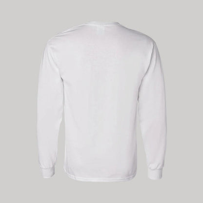Playera Manga Larga Algodón Blanco Escudo