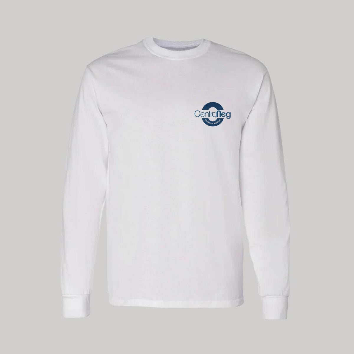 Playera Manga Larga Algodón Blanco Escudo
