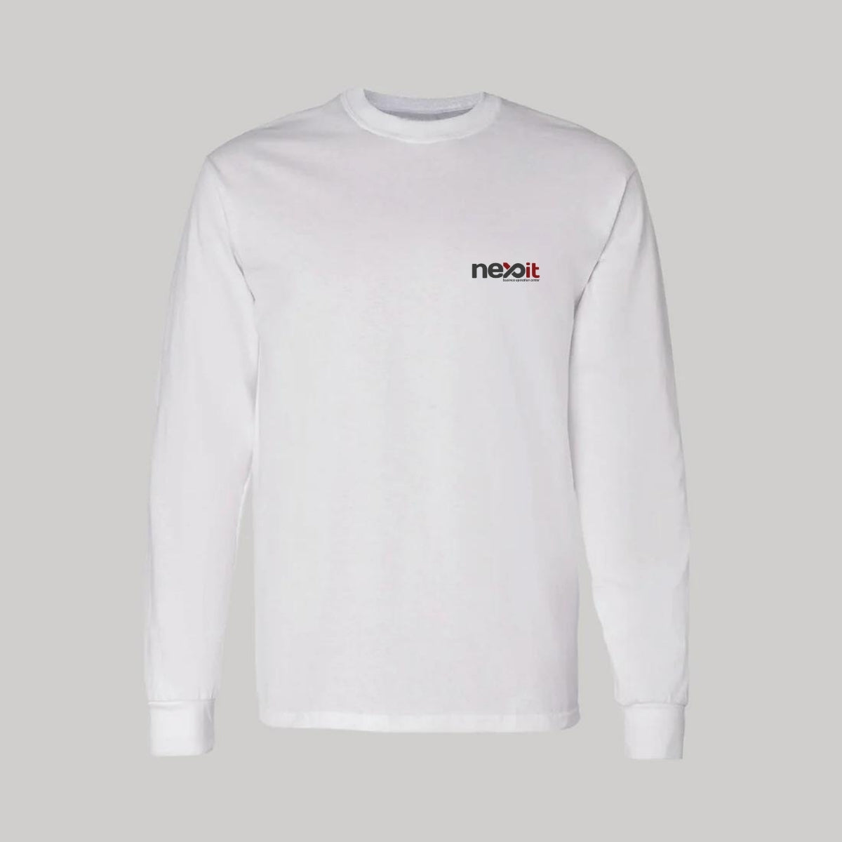Playera Manga Larga Algodón Blanco Escudo