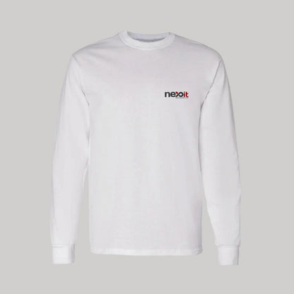 Playera Manga Larga Algodón Blanco Escudo