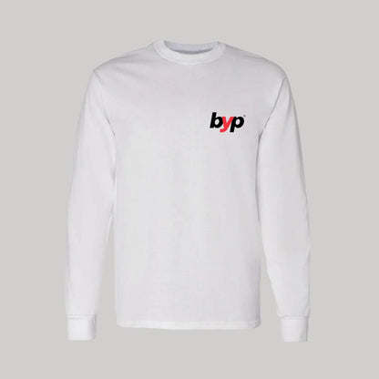 Playera Manga Larga Algodón Blanco Escudo