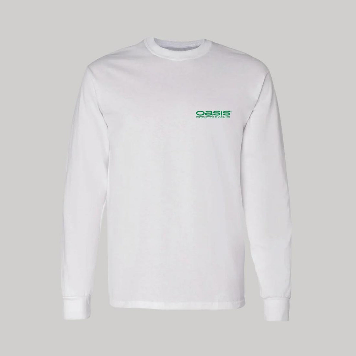 Playera Manga Larga Algodón Blanco Escudo