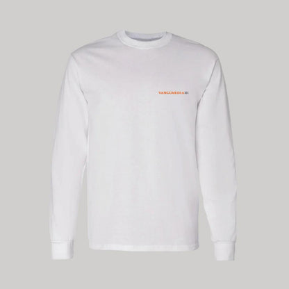 Playera Manga Larga Algodón Blanco Escudo