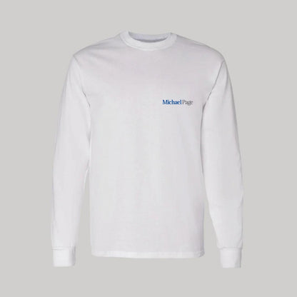 Playera Manga Larga Algodón Blanco Escudo