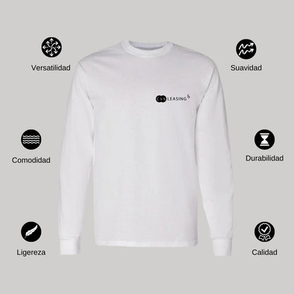 Playera Manga Larga Algodón Blanco Escudo