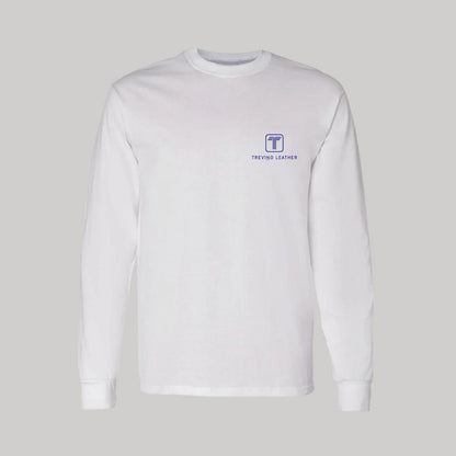 Playera Manga Larga Algodón Blanco Escudo