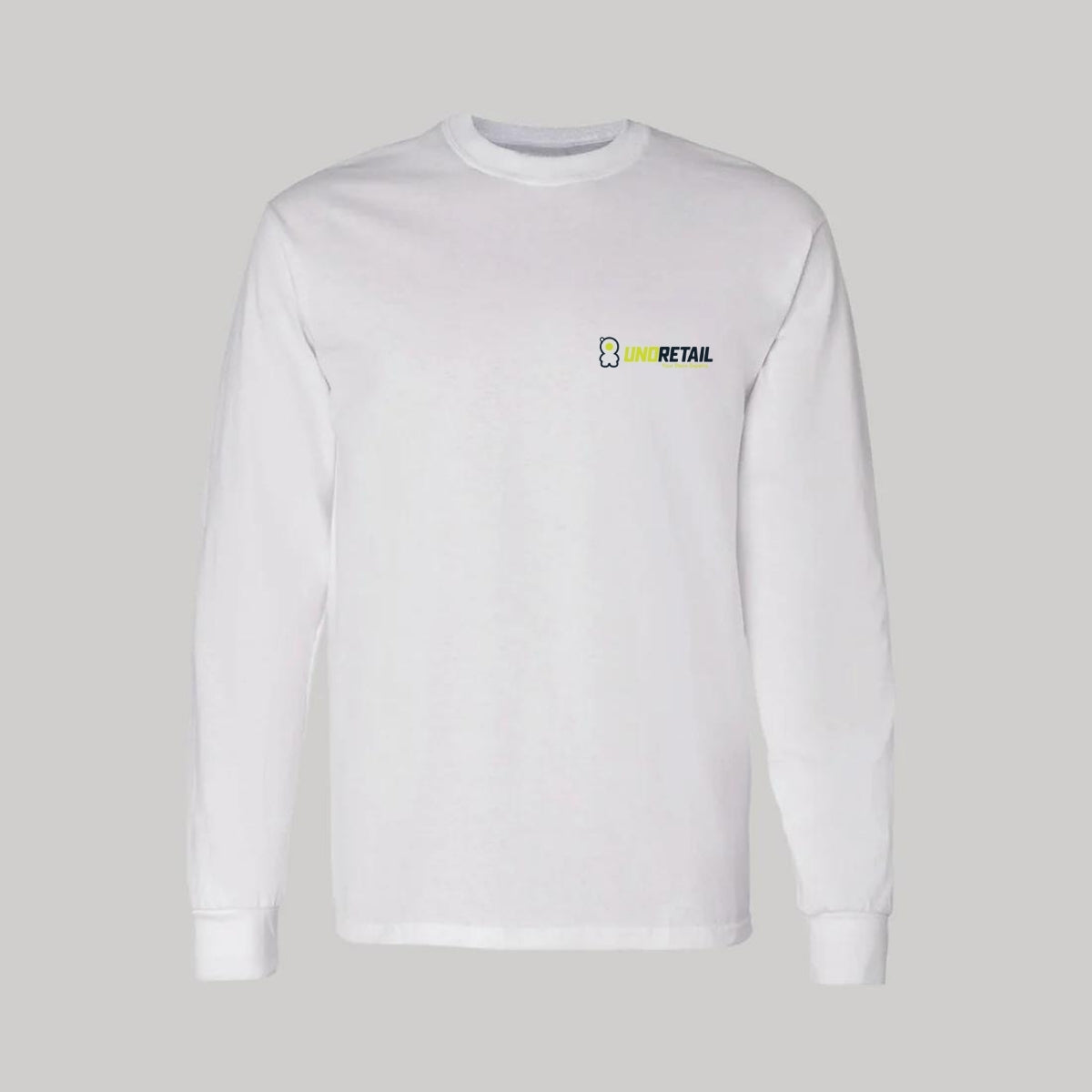 Playera Manga Larga Algodón Blanco Escudo