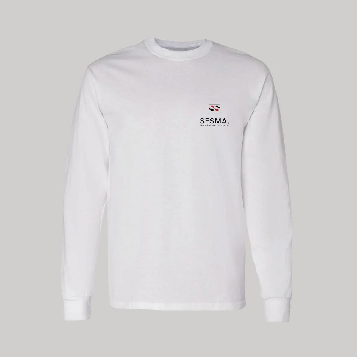 Playera Manga Larga Algodón Blanco Escudo