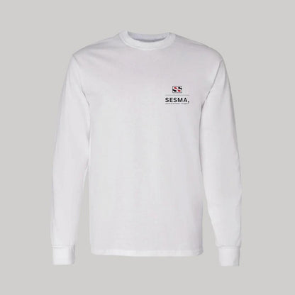 Playera Manga Larga Algodón Blanco Escudo