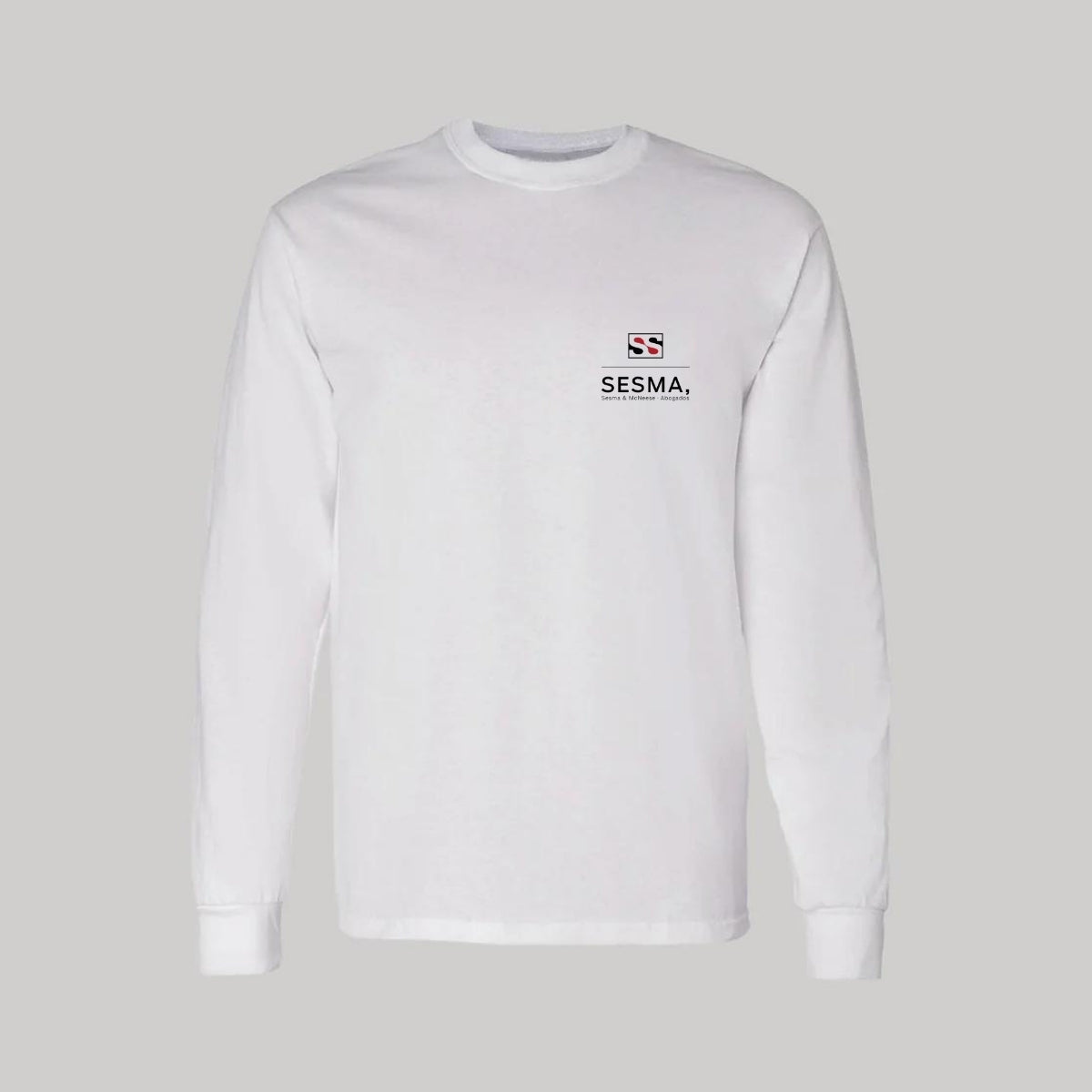 Playera Manga Larga Algodón Blanco Escudo
