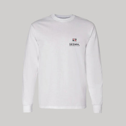 Playera Manga Larga Algodón Blanco Escudo