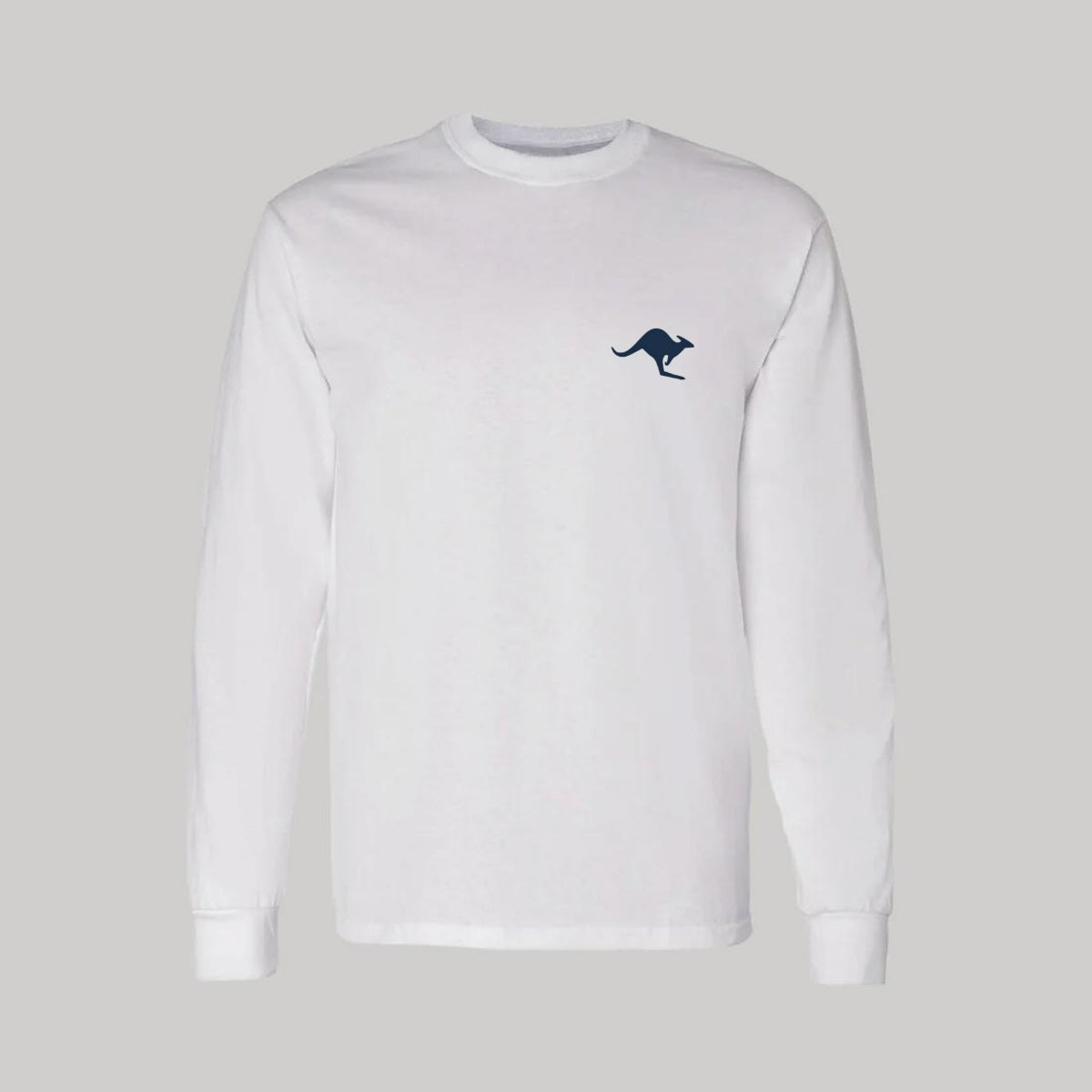 Playera Manga Larga Algodón Blanco Escudo