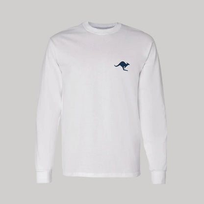 Playera Manga Larga Algodón Blanco Escudo
