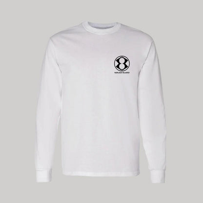 Playera Manga Larga Algodón Blanco Escudo