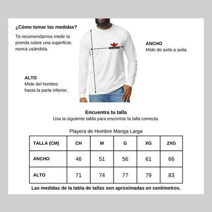 Playera Manga Larga Algodón Blanco Escudo