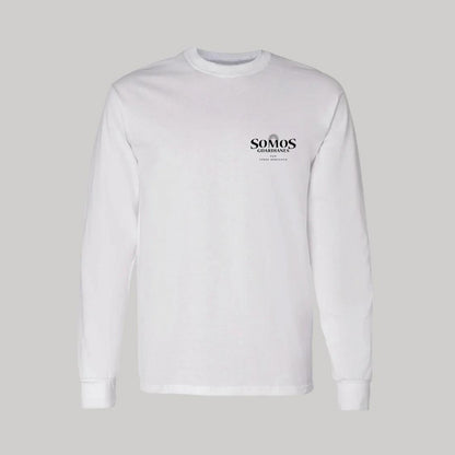 Playera Manga Larga Algodón Blanco Escudo