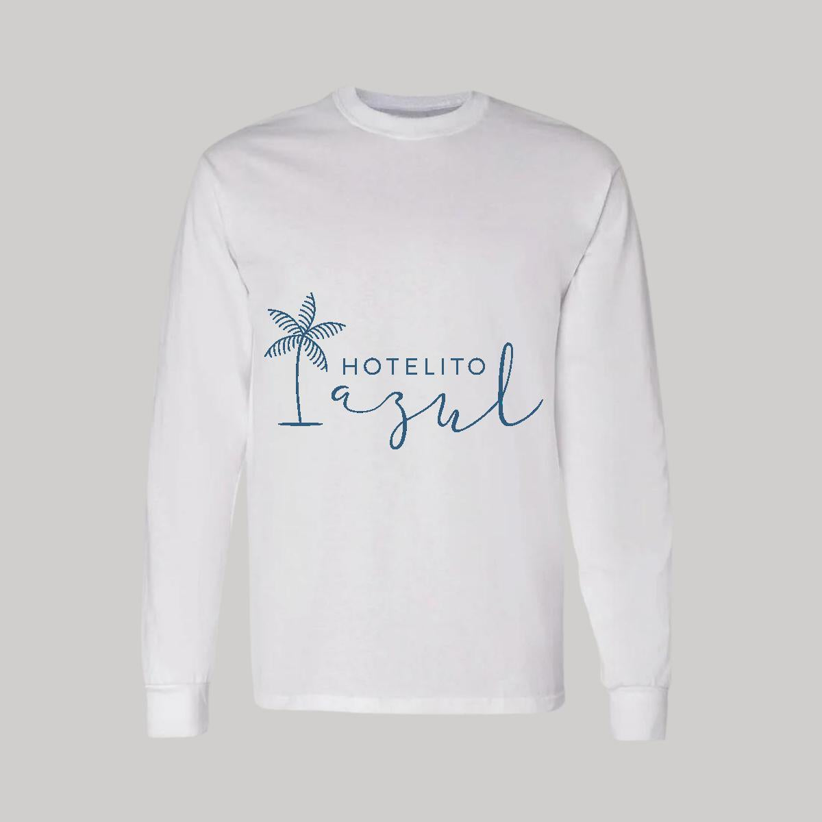 Playera Manga Larga Algodón Blanco Logo