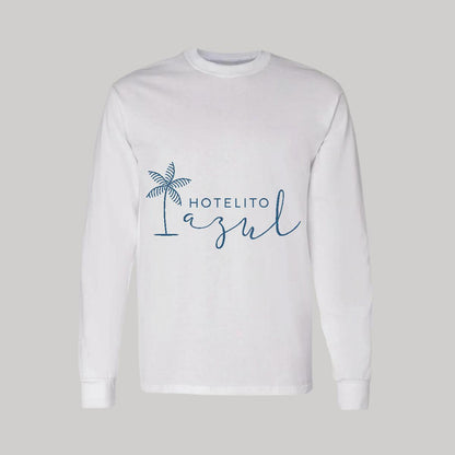 Playera Manga Larga Algodón Blanco Logo