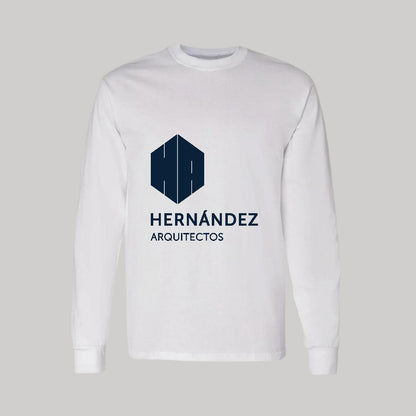 Playera Manga Larga Algodón Blanco Logo