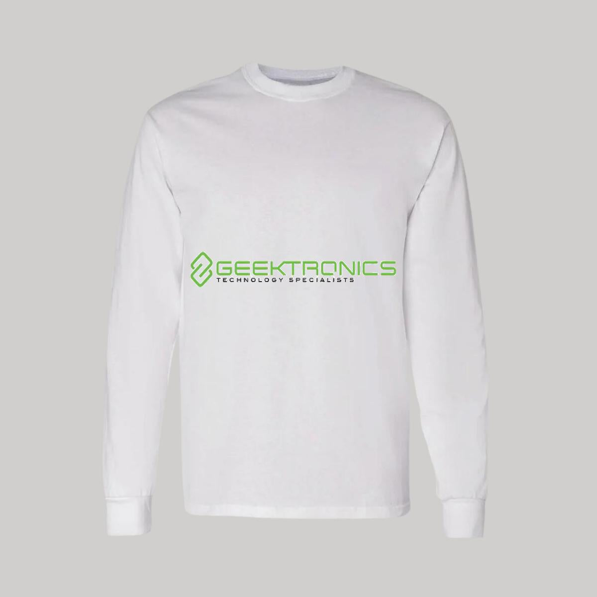 Playera Manga Larga Algodón Blanco Logo
