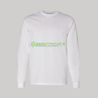 Playera Manga Larga Algodón Blanco Logo