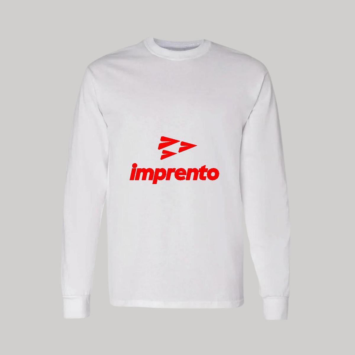 Playera Manga Larga Algodón Blanco Logo