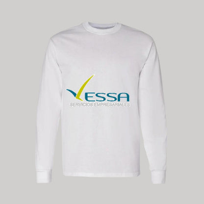 Playera Manga Larga Algodón Blanco Logo