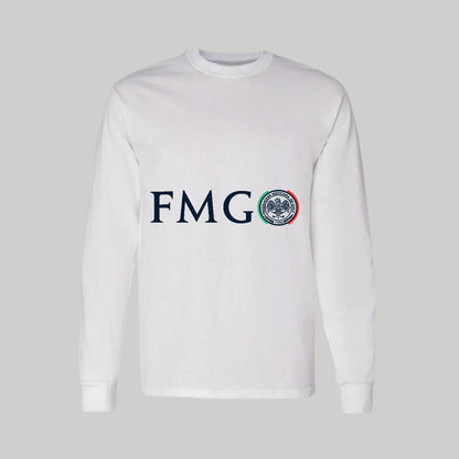 Playera Manga Larga Algodón Blanco Logo