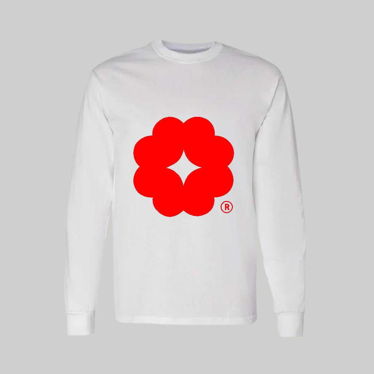 Playera Manga Larga Algodón Blanco Logo