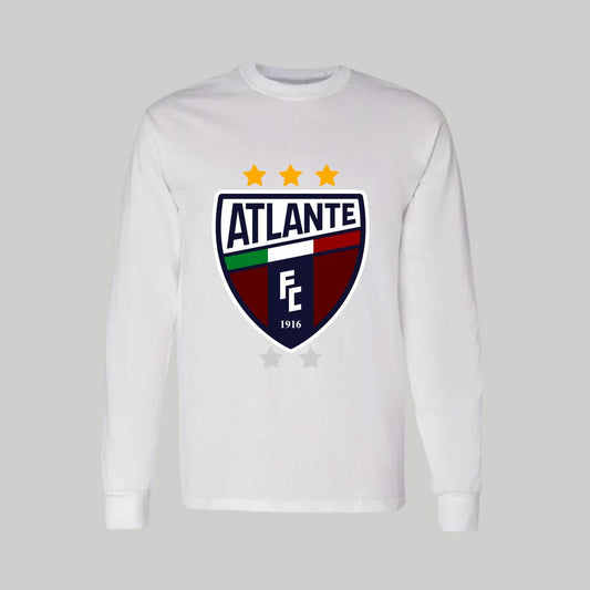 Playera Manga Larga Algodón Blanco Logo