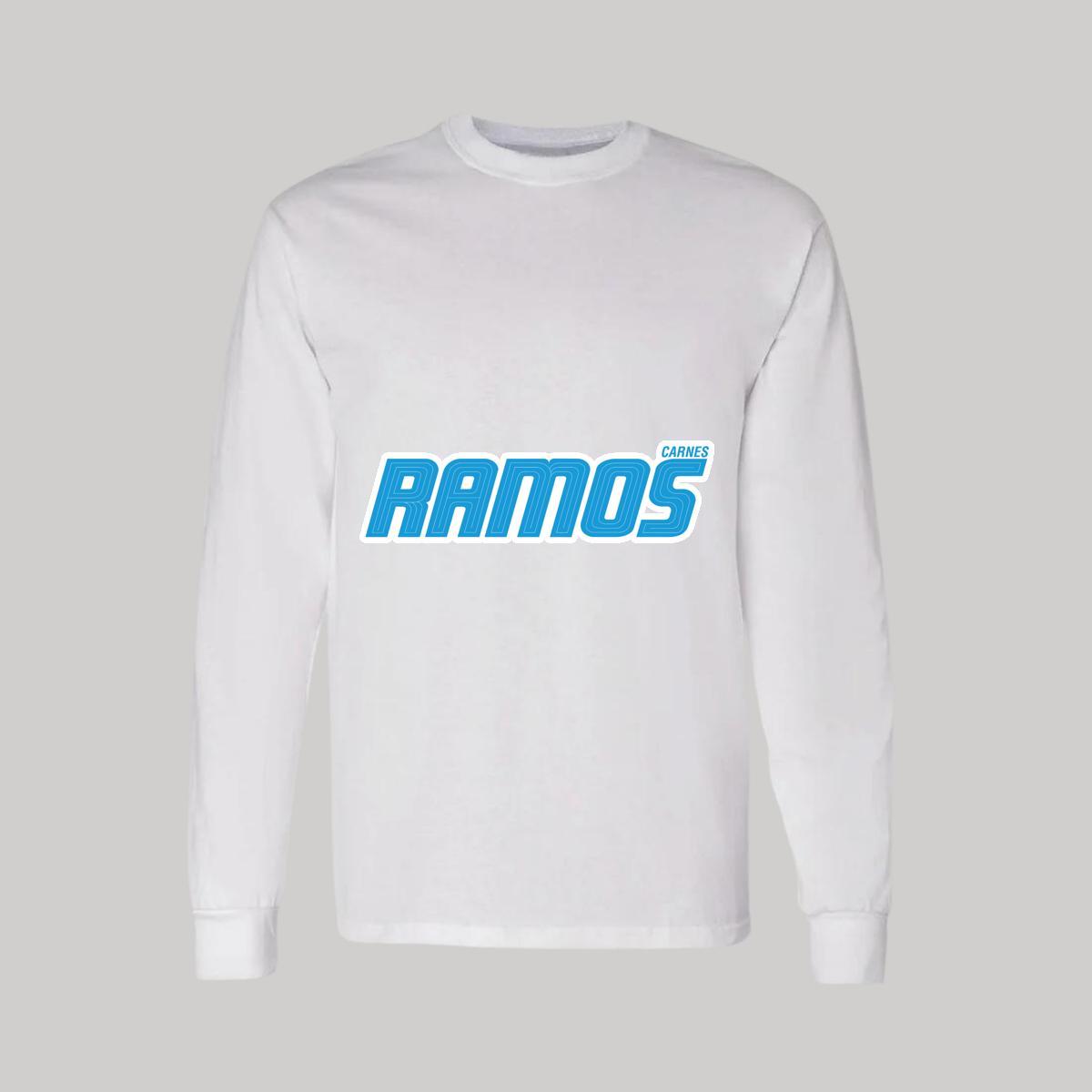 Playera Manga Larga Algodón Blanco Logo