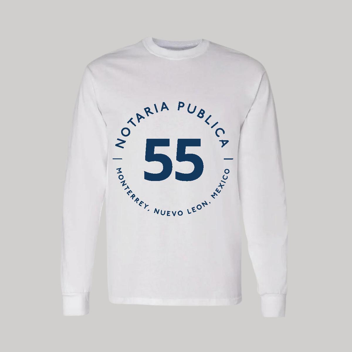 Playera Manga Larga Algodón Blanco Logo