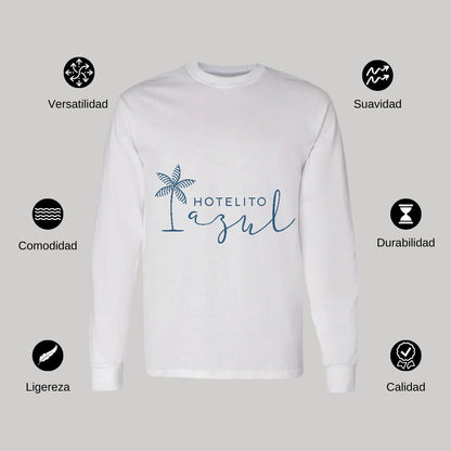 Playera Manga Larga Algodón Blanco Logo