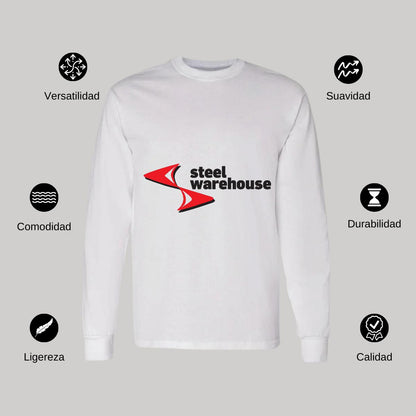 Playera Manga Larga Algodón Blanco Logo