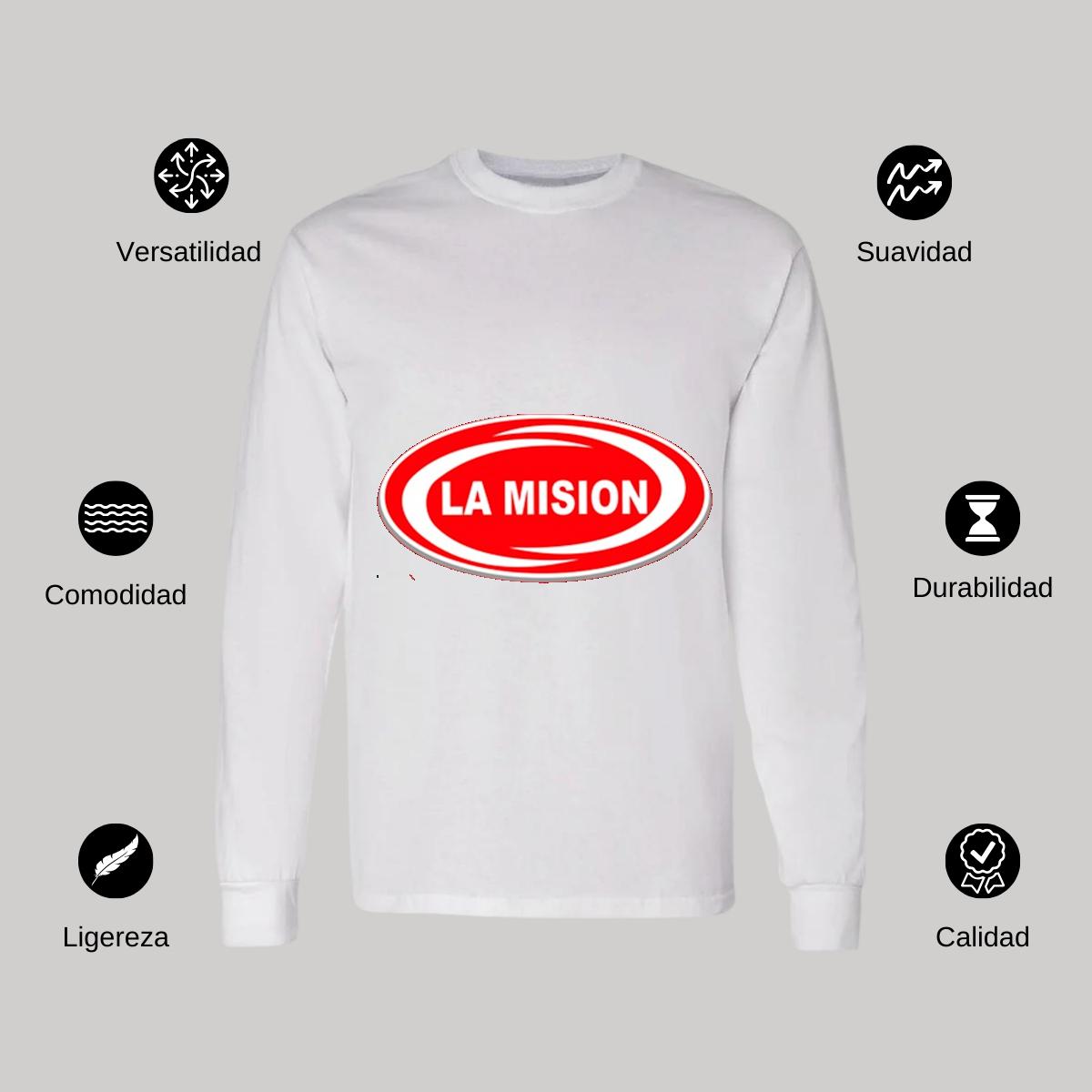 Playera Manga Larga Algodón Blanco Logo