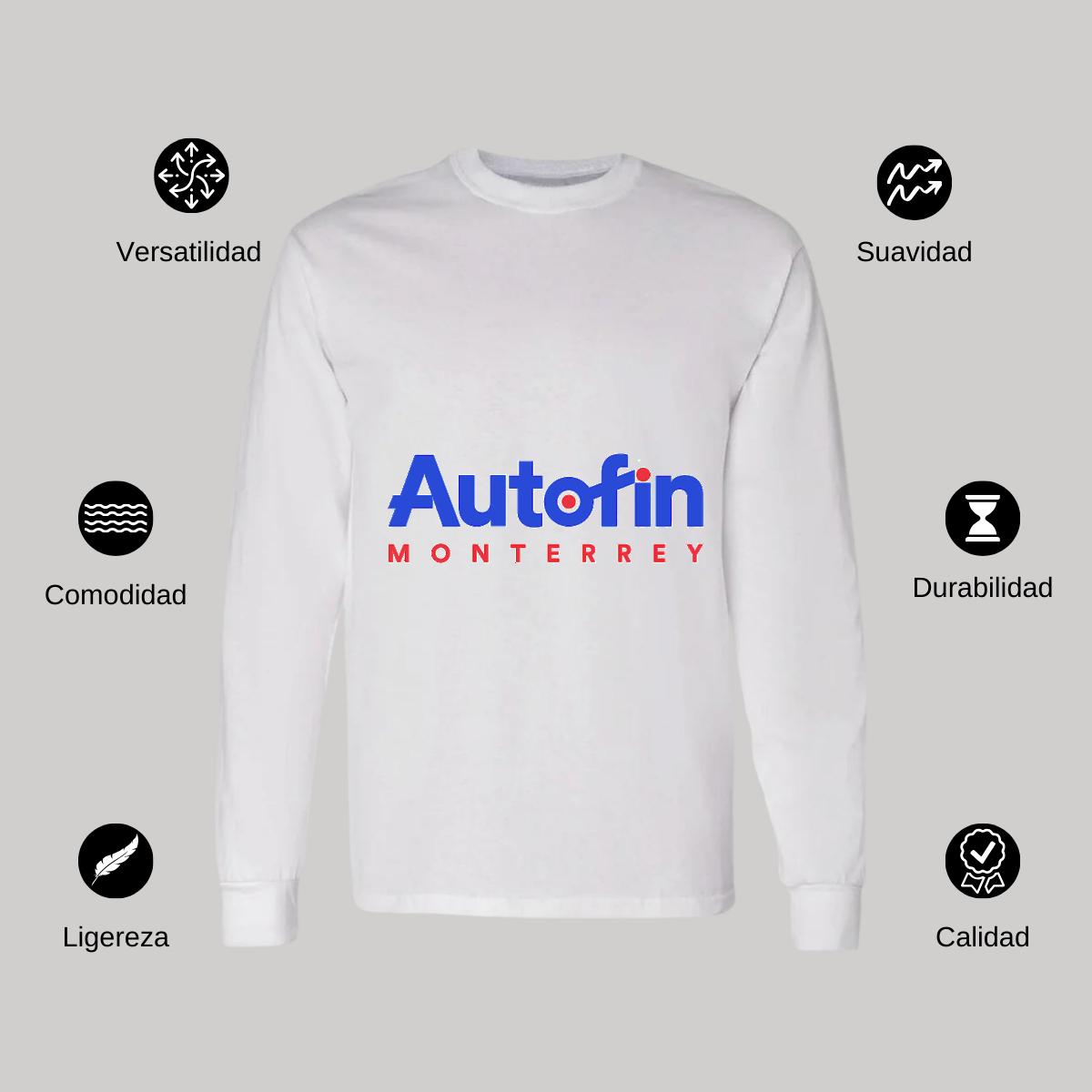 Playera Manga Larga Algodón Blanco Logo