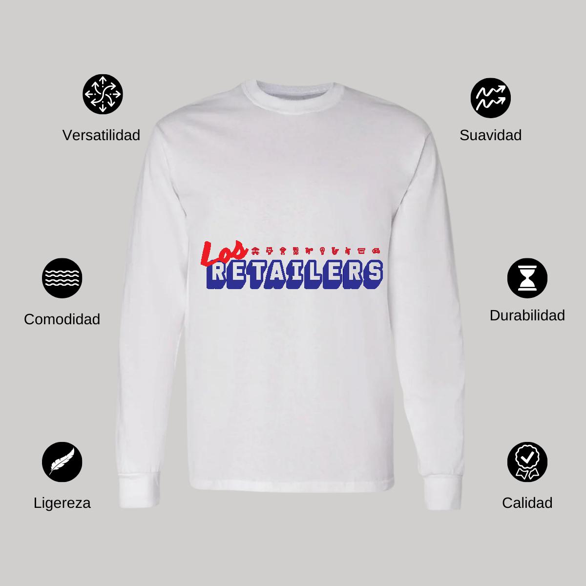 Playera Manga Larga Algodón Blanco Logo