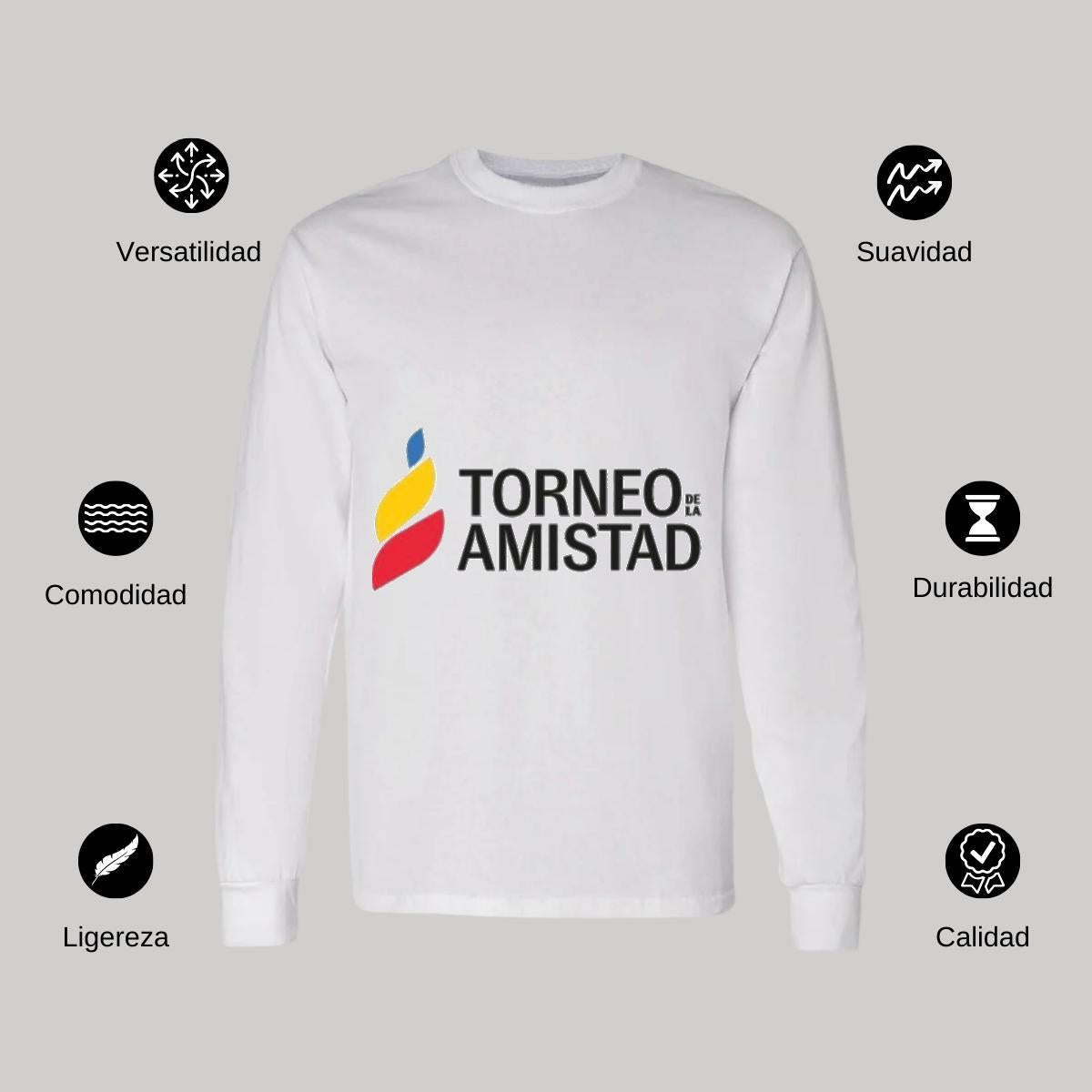 Playera Manga Larga Algodón Blanco Logo