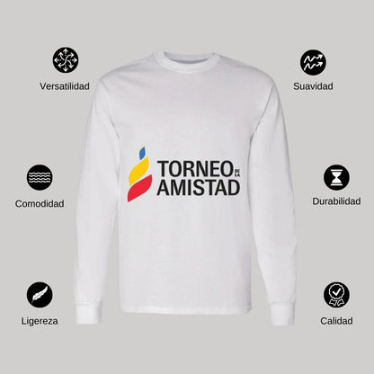 Playera Manga Larga Algodón Blanco Logo