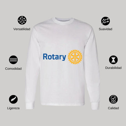 Playera Manga Larga Algodón Blanco Logo