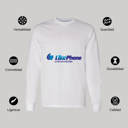 Playera Manga Larga Algodón Blanco Logo