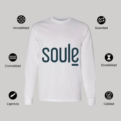 Playera Manga Larga Algodón Blanco Logo