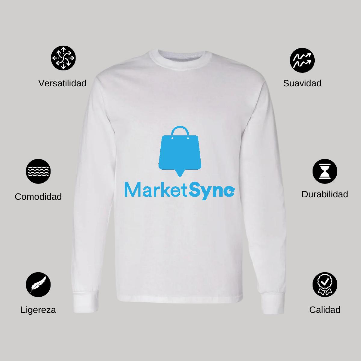 Playera Manga Larga Algodón Blanco Logo