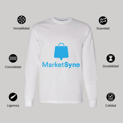 Playera Manga Larga Algodón Blanco Logo