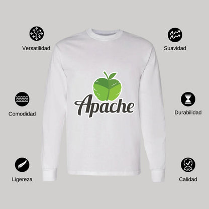 Playera Manga Larga Algodón Blanco Logo